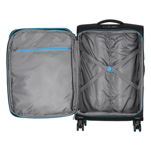 Набір валіз 2E, Trek, (L+M+S), TSA, 4 колеса, + 3 рюкзаки Cabin (2E-BPET-CABIN-BK), поліестр, чорний