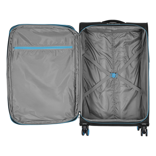 Набір валіз 2E, Trek, (L+M+S), TSA, 4 колеса, + 3 рюкзаки Cabin (2E-BPET-CABIN-BK), поліестр, чорний