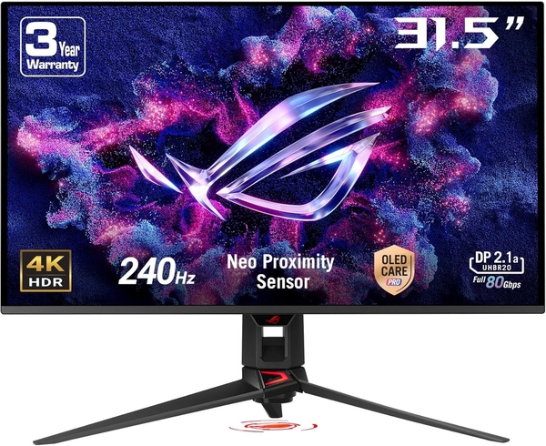 Монітор Asus 31.5" ROG Swift PG32UCDMR 2xHDMI, DP, USB-C, 3xUSB, QD-OLED, 3840x2160, 240Hz, 0.03ms, DCI-P3 99%, AdaptiveSync, HAS, HDR400