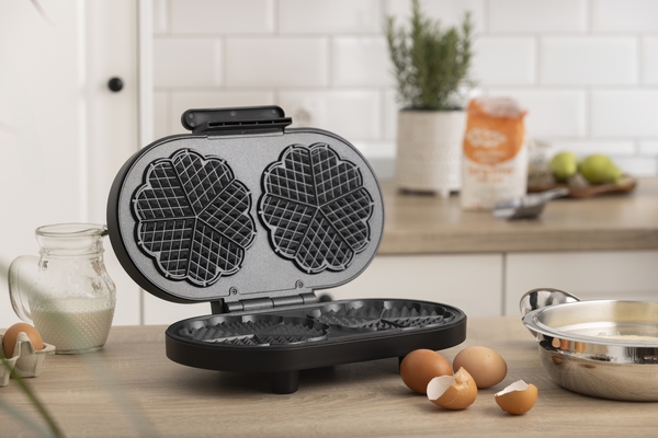 Міні-гриль  Gorenje 1200Вт, алюміній, пластина д/вафель, корпус-метал, чорний