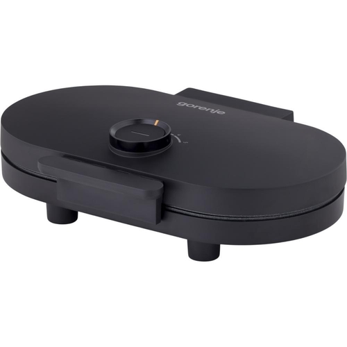 Міні-гриль  Gorenje 1200Вт, алюміній, пластина д/вафель, корпус-метал, чорний