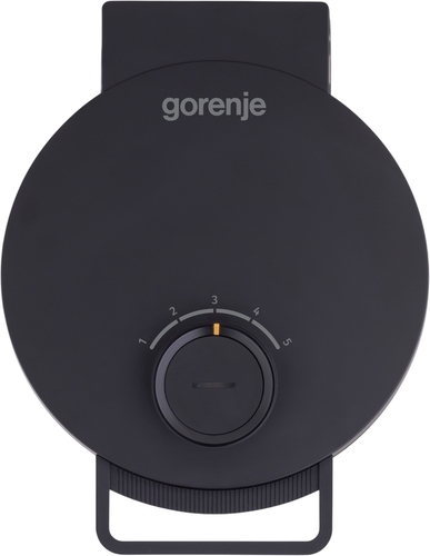 Міні-гриль  Gorenje 1000Вт, алюміній, пластина д/вафель, корпус-метал, чорний