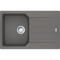 Мийка кухонна Franke City, фраграніт, прямокутник, з крилом, 780х500х190мм, чаша - 1, врізна, оборотна, UCG 611-78, сірий камінь