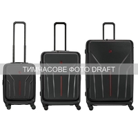 Набір валіз Wenger Amplix Hardside, полікарбонат, (S+M+L), TSA, 4 колеса, EXP, чорний