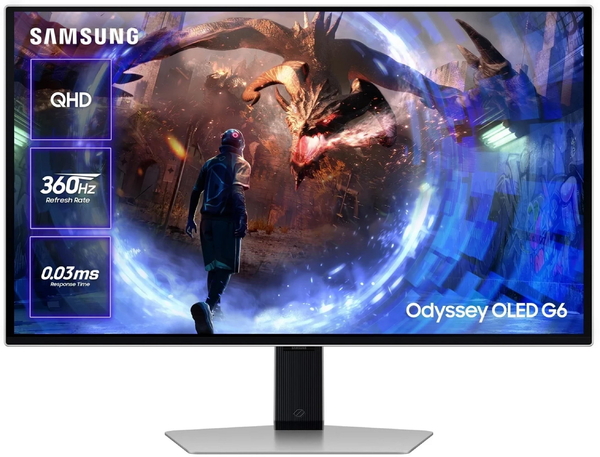 Монитор Samsung 27" Odyssey G6 LS27DG600 (LS27DG600SIXUA) OLED Silver 360Hz