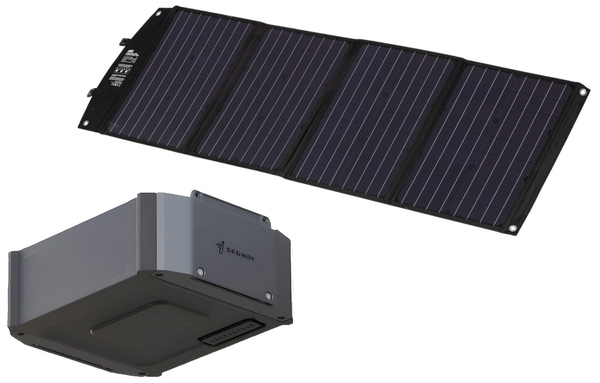 Комплект Батарея розширення ємності Segway CUBE BTX-1000, 1024 Вт/год, 51.2В, IP56, швидкий монтаж + портативна сонячна панель 120 Вт