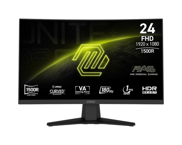 Монітор MSI 23.6" MAG 244C HDMI, DP, Audio, VA, 180Hz, 1ms, sRGB 105%, CURVED, AdaptiveSync
