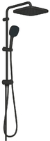 Душова система Grohe QuickFix Vitalio Comfort 250 Cube Flex із перемикачем для душу, верхній душ, лійка, кріпл. - на стійці, матовий чорний