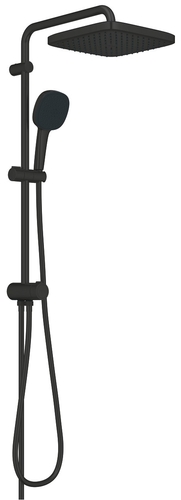 Душова система Grohe QuickFix Vitalio Comfort 250 Cube Flex із перемикачем для душу, верхній душ, лійка, кріпл. - на стійці, матовий чорний