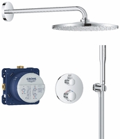 Душова система Grohe QuickFix Precision прихованого монтажу з Vitalio Rain Mono 310 Cube, хром