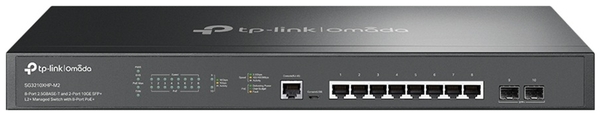 Комутатор TP-LINK SG3210XHP-M2 8x2.5GE (8xPoE), 2x10GE SFP+, 240Вт, Керований L2