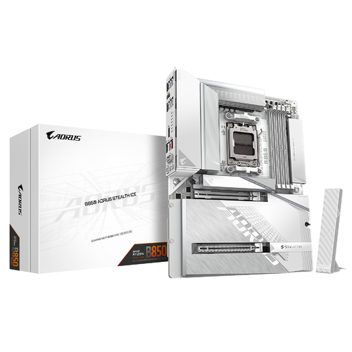 Материнська плата GIGABYTE B850 A STEALTH ICE  sAM5 B850 4xDDR5 M.2 HDMI ATX білий