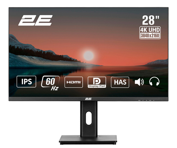 Монітор 2E 28" L2825B 2xHDMI, DP, MM, IPS, NTSC 84%, 3840x2160, HAS
