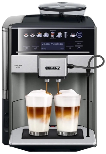 Кавомашина Siemens 1.7л, зерно + мелена, автомат.капучинатор, LED - дисплей, авторецептів - 12, чорно - срібний