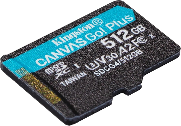 Карта памяти MicroSDXC  512GB UHS-I/U3 Class 10 Kingston Canvas Go! Plus R200/W160MB/s (SDCG4/512GBSP)