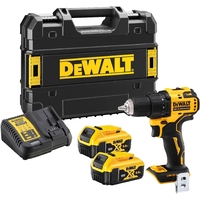 Шурупокрут-дриль акумуляторний DeWALT XR Li-Ion 18В 2х5А·год 65Нм 0-450·0-1650об/хв кейс ЗП 1.1кг