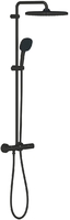 Душова система Grohe  Vitalio Comfort 250 зі змішувачем-термостатом для душу, верхній душ, лійка, кріпл. - на стійці, матовий чорний