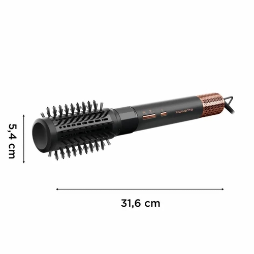 Фен-щітка Rowenta Air Shape, 1300Вт, 3 режими, іоніз-я, хол. обдув, 4 насадки, кераміка, чорно-золотий