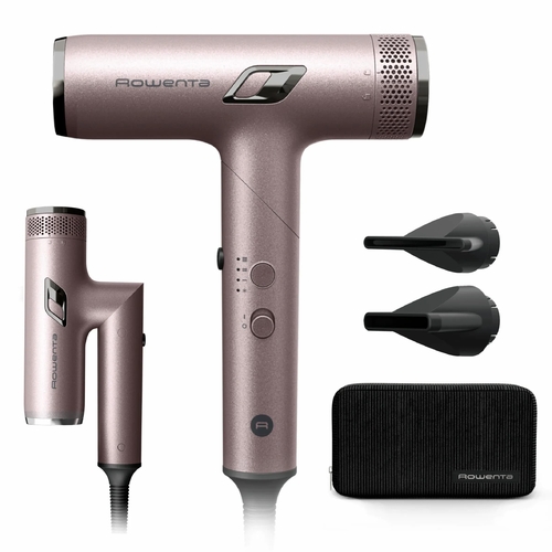Фен Rowenta T-Shape Maestria Nano Foldable, 1700Вт, 3 режими, іоніз-я, хол. обдув, кейс, рожевий