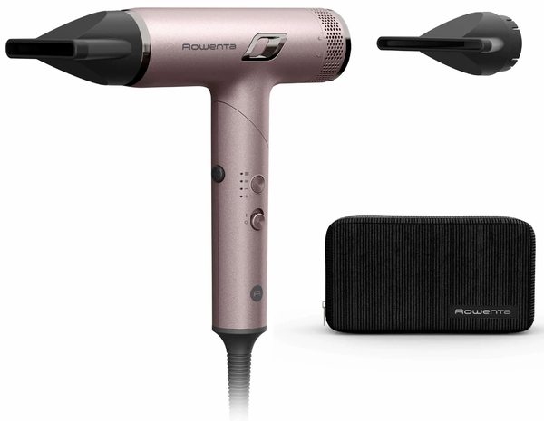 Фен Rowenta T-Shape Maestria Nano Foldable, 1700Вт, 3 режими, іоніз-я, хол. обдув, кейс, рожевий