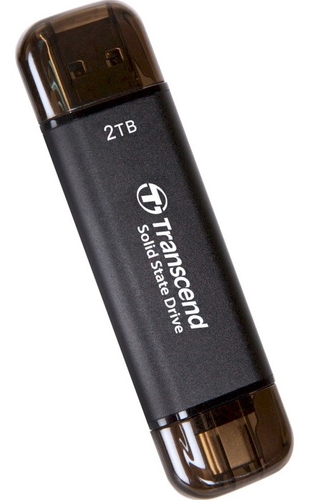 Портативний SSD Transcend 2TB USB 3.1 Gen 2 Type-A + Type-C ESD310 Чорний