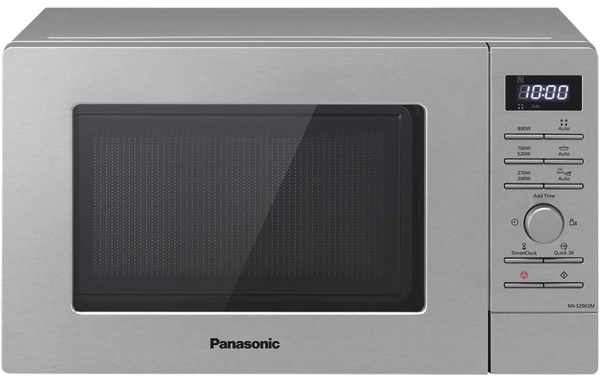Мікрохвильова піч Panasonic, 20л, електр.управл., 800Вт, дисплей,відкриття кнопкою, сріблястий (сірий)
