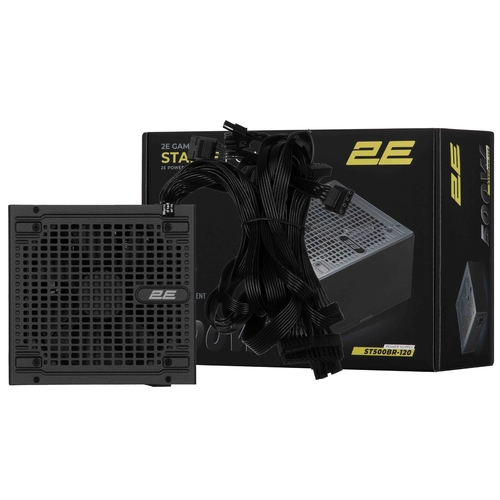 Блок живлення 2E GAMING Stable Power ATX3.1 (500W), >85%, 80+ Bronze, 120мм, 1xMB 24pin(20+4), 2xCPU 8pin(4+4), 3xMolex, 6xSATA, 2xPCIe 8pin(6+2)