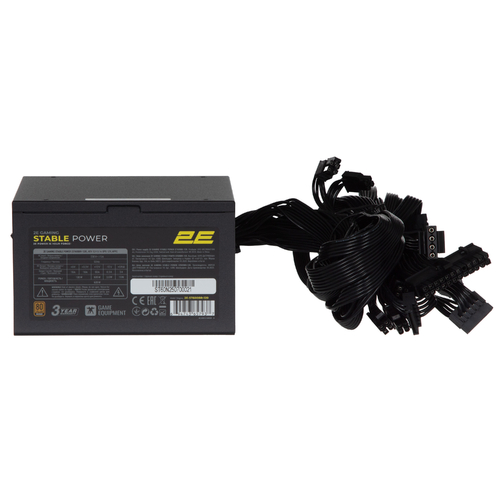 Блок живлення 2E GAMING Stable Power ATX3.1 (600W), >85%, 80+ Bronze, 120мм, 1xMB 24pin(20+4), 2xCPU 8pin(4+4), 3xMolex, 6xSATA, 2xPCIe 8pin(6+2)