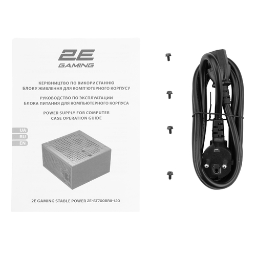 Блок живлення 2E GAMING Stable Power Pro ATX3.1 GEN5.0 (700W), >85%, 80+ Bronze, 120мм, 1xMB 24pin(20+4), 2xCPU 8pin(4+4), 3xMolex, 6xSATA, 4xPCIe 8pin(6+2), 1xPCIe GEN5 16pin
