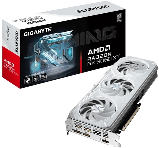 Видеокарта AMD Radeon RX 9060 XT 16GB GDDR6 Gaming OC Ice Gigabyte (GV-R906XGAMINGOCICE-16GD)