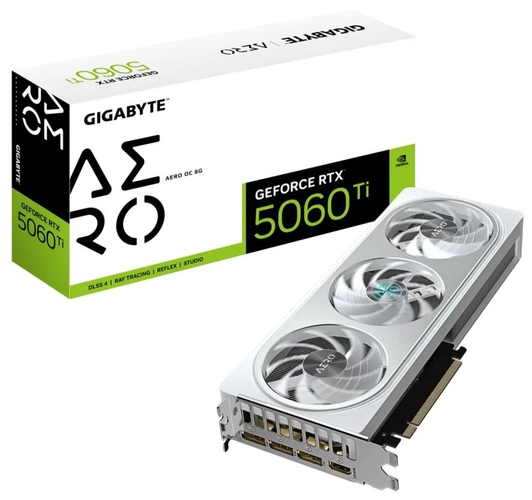 Відеокарта GIGABYTE GeForce RTX 5060 Ti 8GB GDDR7 AERO OC срібний