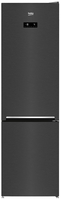 Холодильник Beko з нижн. мороз., 203x60x67, xолод.відд.-253л, мороз.відд.-109л, 2дв., E, NF, дисплей, HarvestFresh, нержавіюча сталь чорного кольору