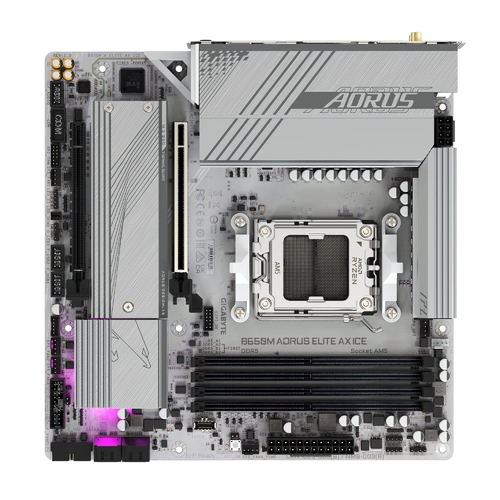 Материнська плата GIGABYTE B650M A ELITE AX ICE sAM5 B650 4xDDR5 M.2 HDMI DP Wi-Fi mATX