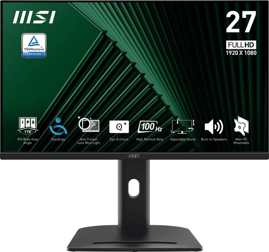 Монітор MSI 27" PRO MP275PG D-Sub, HDMI, MM, IPS, 100Hz, 4ms, sRGB 95%, AdaptiveSync, Pivot