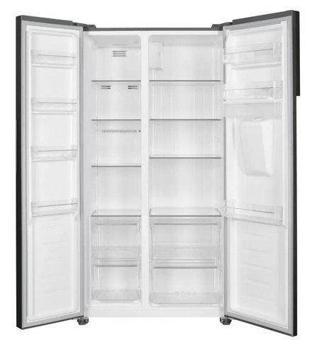 Холодильник Snaige SBS, 177x91х58, холод.відд.-291л, мороз.відд.-151л, 2дв., E, NF, диспенсер, нержавіюча сталь