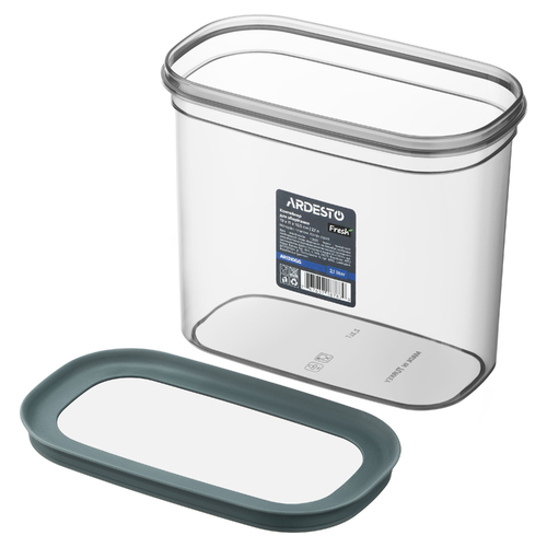 Контейнер для зберігання харчових продуктів ARDESTO Fresh 2.1л, пластик, прямокутна, сірий