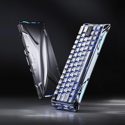 GravaStar Клавіатура магнітна Mercury V60 Pro 60keys, GravaStar Blackcore, USB-A, 8k, RGB, Chrome Silver