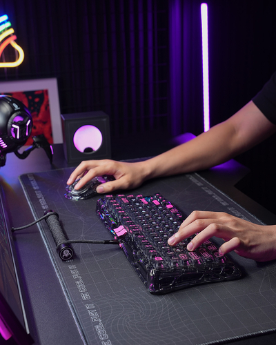 GravaStar Клавіатура механічна Mercury V75 Lite 75keys, Blackcore, USB-A, Transparent Black