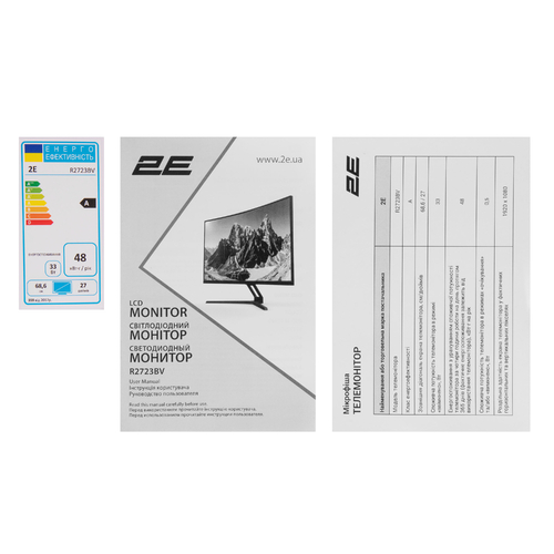 Монітор 2E GAMING 27" R2726B HDMI, DP, MM, VA, 200Hz, 1ms, CURVED, FreeSync