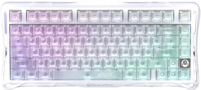 GravaStar Клавіатура механічна Mercury K1 Lite 80keys, GravaStar x BSUN Grey, BT/WL/USB, RGB, Crystal Aurora