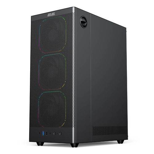 Корпус 2E GAMING  Iconic V8210B  без БЖ, 1xUSB3.0, 1х USB 2.0, 1xUSB Type-C, 4x120мм ARGB, VGA 325мм, LCS ready, контролер з пультом, TG Side Panel, ATX, чорний