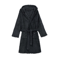 Халат жіночий ARDESTO Zigzag, розмір L/XL, 100% поліестер, сірий