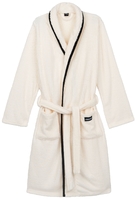 Халат жіночий ARDESTO Stripe, розмір L/XL, 100% поліестер, білий