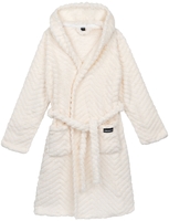 Халат жіночий ARDESTO Zigzag, розмір XXL, 100% поліестер, білий