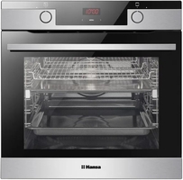 Духова шафа Hansa електрична, 65л, A, дисплей, конвекція, телескопічні направляючі, 3 скла, нержавіюча сталь