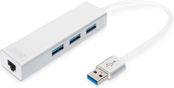 Хаб DIGITUS USB-A > 3xUSB-A/RJ45