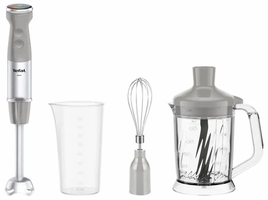 Блендер Tefal заглибний Quickchef+ 1000Вт, 3в1, чаша-800мл, чопер-1000мл, турборежим, сріблясто-сірий
