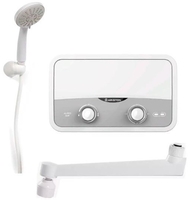 Водонагрівач електр. Ariston AURES SF 5.5 COM EU проточний, 2,1л, 5,5кВт, горизонтальний монтаж, мех. кер-ння, A, В'єтнам, біло-сірий