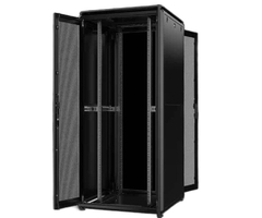 Шафа MIRSAN 19", 42U, GTN, перфоровані двері, 800x800 мм, максимально 1000 кг, чорна