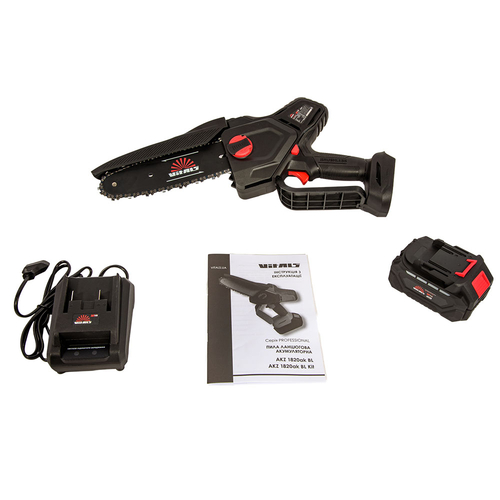 Пила ланцюгова акумуляторна Vitals AKZ 1820ak BL Kit 18В акб 4А·год шина 20см 12м/c 3кг